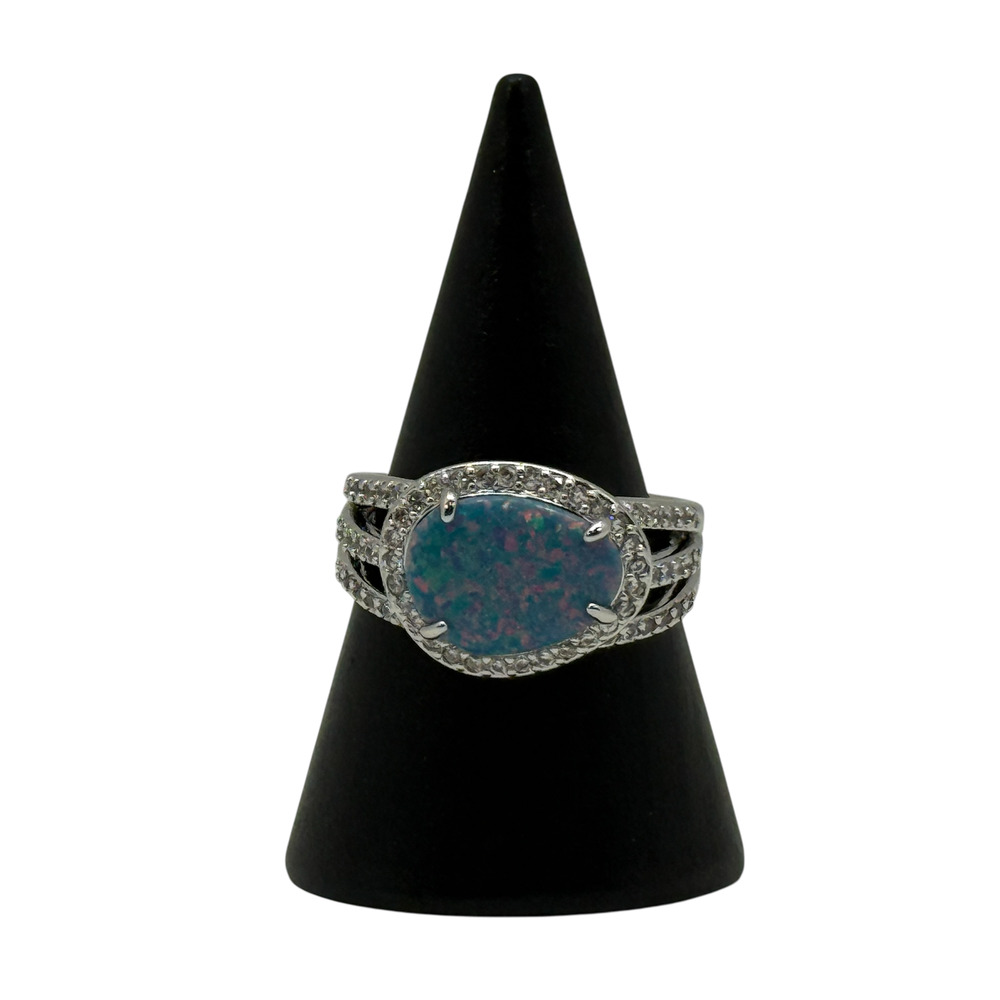 Bomb Party RBP6564 Show Me The Glam Lab Grown Emerald Fire Opal Size 9 Ring